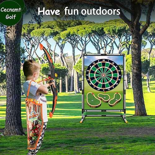 Cecnamt Golf Chipping Game - Battle Golf with Double-Sided Hitting Mat & Stand, Chip Sticky Practice Game for Adults & Kids, Indoor & Outdoor - Image 2