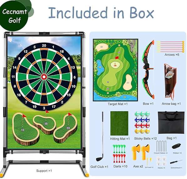 Cecnamt Golf Chipping Game - Battle Golf with Double-Sided Hitting Mat & Stand, Chip Sticky Practice Game for Adults & Kids, Indoor & Outdoor - Image 7
