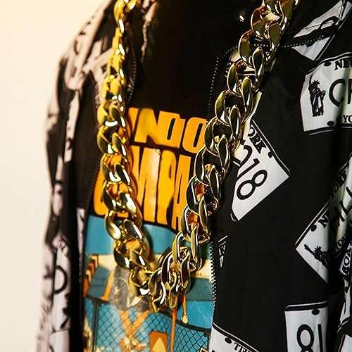 Boonbery Hip Hop Costume Kit 80s 90s Rapper Accessories, Outfits for Men Women Cosplay Gatherings Club Nostalgia Old School Themed Party Supplies - Image 6