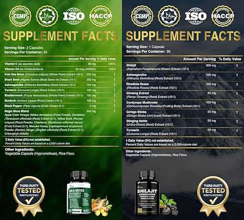 DLNIA Shilajit & Sea Moss Vitality Bundle – 90 Capsules per Bottle - Image 4