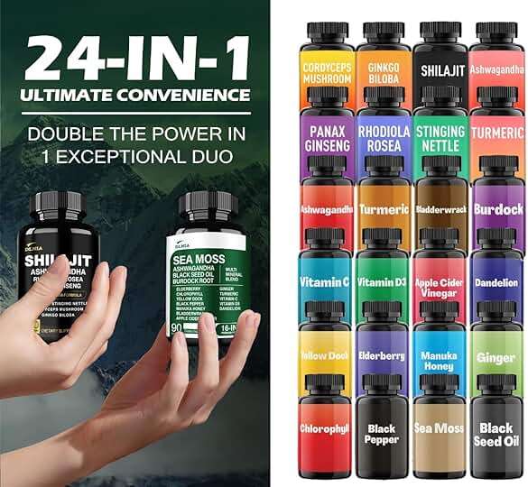 DLNIA Shilajit & Sea Moss Vitality Bundle – 90 Capsules per Bottle - Image 9