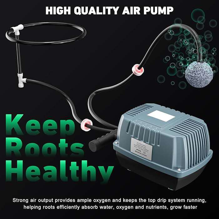 YIFOR 4 Buckets DWC Hydroponics Growing System with Top Drip Kit 7 Gallon Deep Water Culture Bucket System with Air Pump, Air Stone, Air Hose, Recirculating Drip Garden System - Image 5