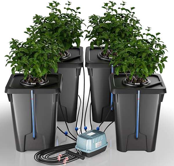 YIFOR 4 Buckets DWC Hydroponics Growing System with Top Drip Kit 7 Gallon Deep Water Culture Bucket System with Air Pump, Air Stone, Air Hose, Recirculating Drip Garden System - Image 10
