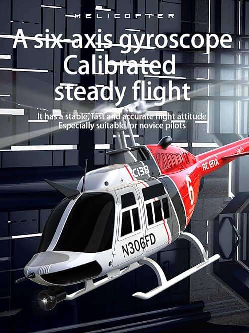 FLYCOLOR C138 RC Helicopter 2.4G 6CH 6-Axis Gyro Altitude Hold 1/33 Remote Control Plane Ready to Fly RTF(RED-White) - Image 4
