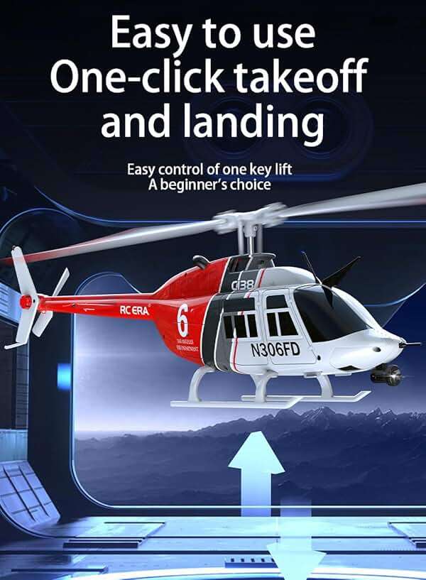 FLYCOLOR C138 RC Helicopter 2.4G 6CH 6-Axis Gyro Altitude Hold 1/33 Remote Control Plane Ready to Fly RTF(RED-White) - Image 5