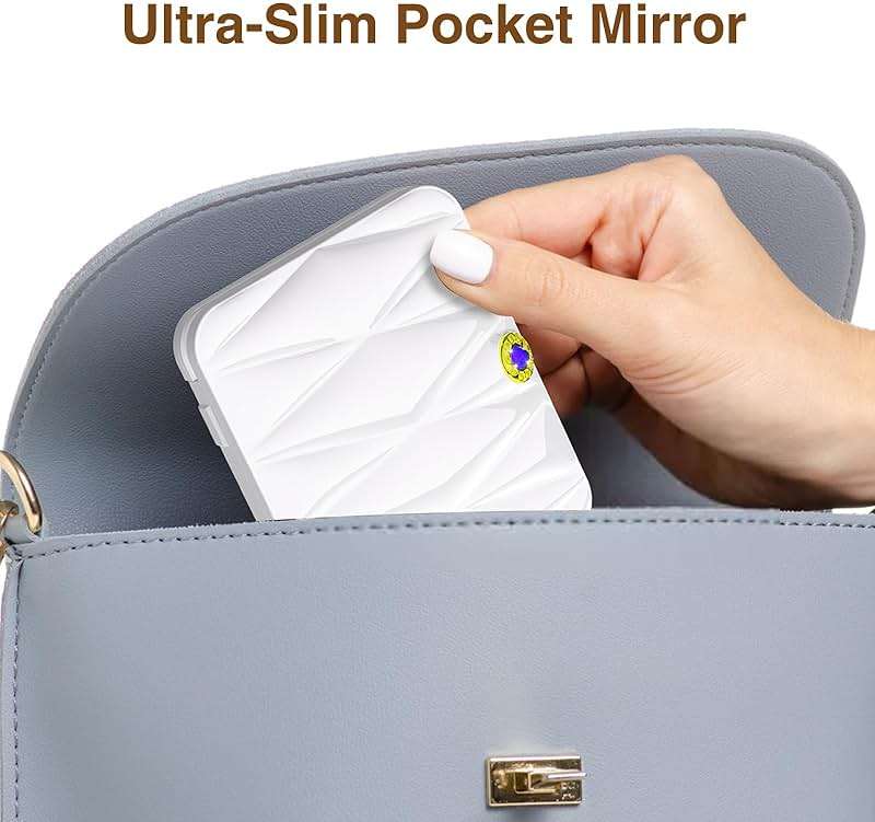 Rechargeable LED Lighted Compact Travel Mirror - 2-Sided Fold Mini Makeup Mirror with 1X/5X Magnification for Purse - Image 6