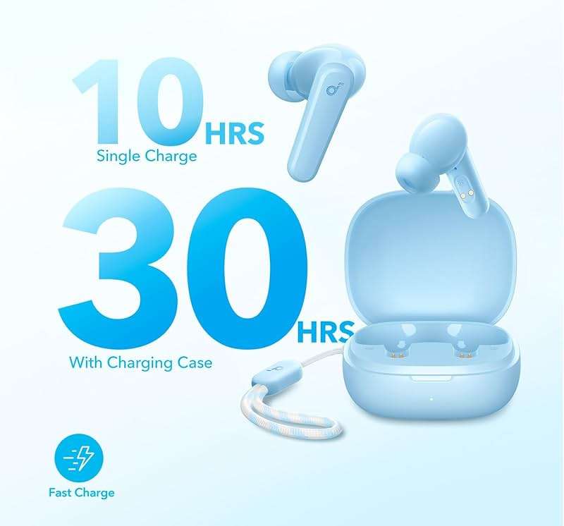 Soundcore by Anker P20i True Wireless Earbuds, 10mm Drivers with Big Bass, Bluetooth 5.3, 30H Long Playtime, Water-Resistant, 2 Mics for AI Clear Calls, 22 Preset EQs, Customization (Light Blue) - Image 4