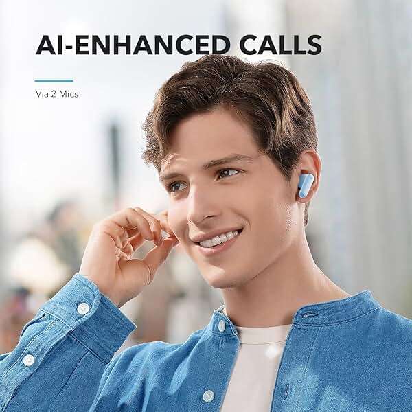 Soundcore by Anker P20i True Wireless Earbuds, 10mm Drivers with Big Bass, Bluetooth 5.3, 30H Long Playtime, Water-Resistant, 2 Mics for AI Clear Calls, 22 Preset EQs, Customization (Light Blue) - Image 6