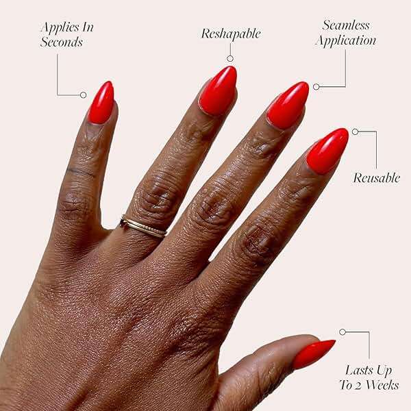 Glamnetic Press On Nails - Fiery Red | Opaque Bright Red Short Almond Fake Nails, Salon Quality | 15 Sizes - 30 Nail Kit with Glue - Image 3