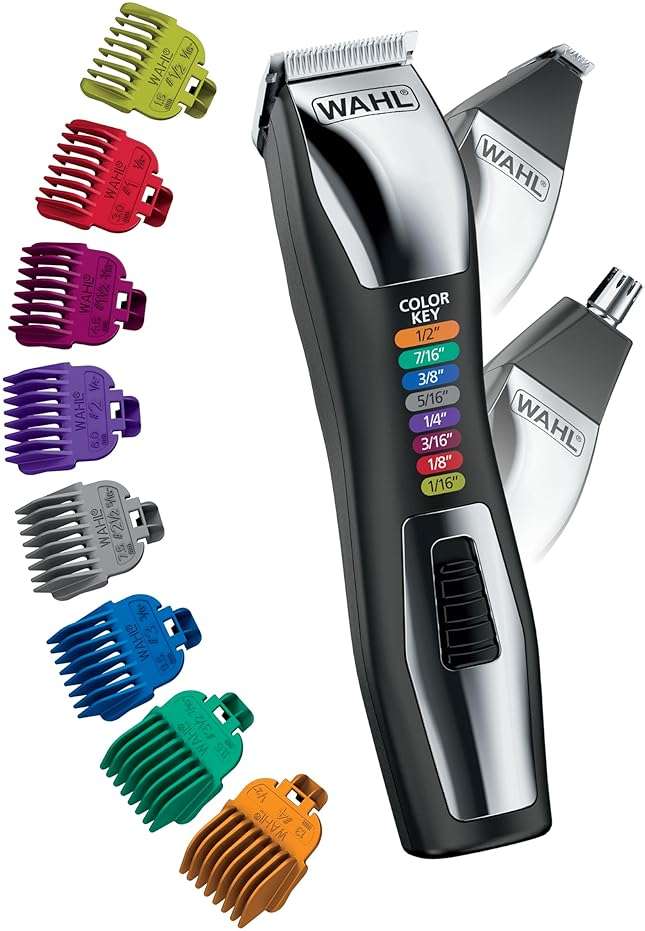Wahl Color Pro All in One Rechargeable Cordless Color Coded Beard Trimmer with Detail Eyebrow Trimmer and Rotary Nose Hair Trimmer for Men- Model 3025945 - Image 1