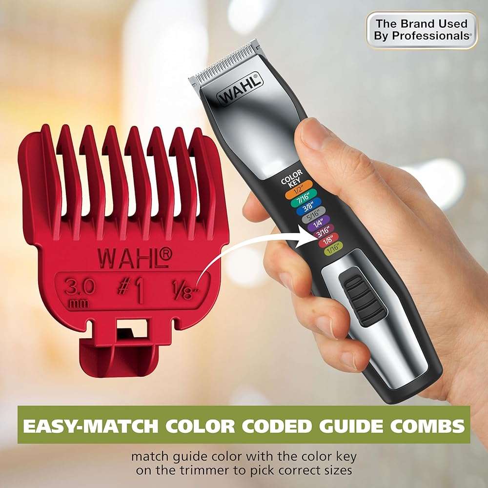 Wahl Color Pro All in One Rechargeable Cordless Color Coded Beard Trimmer with Detail Eyebrow Trimmer and Rotary Nose Hair Trimmer for Men- Model 3025945 - Image 2