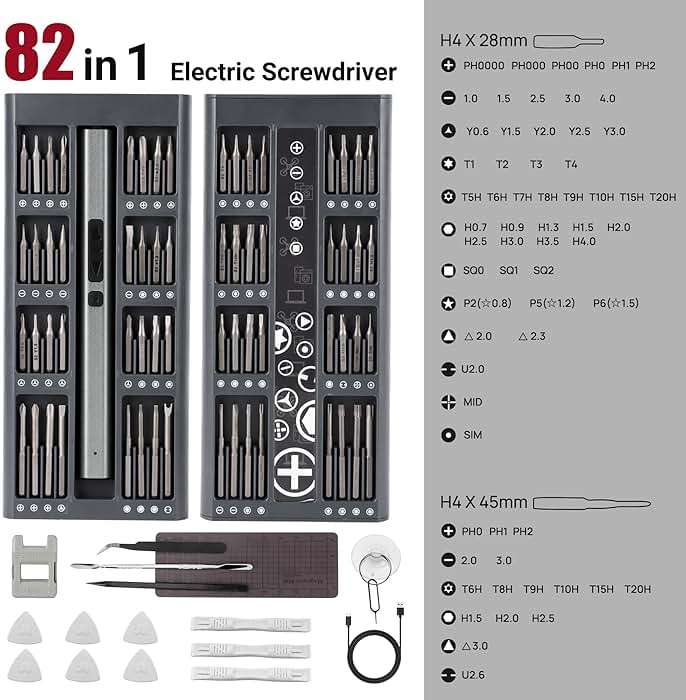 Mini Electric Screwdriver Set Magnetic 82 in 1 Precision Kit with 64 S2 Bits, LED Light, Small Electric Cordless Power Repair Tool for for Phone Watch Laptop - Image 2