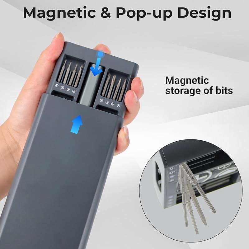 Mini Electric Screwdriver Set Magnetic 82 in 1 Precision Kit with 64 S2 Bits, LED Light, Small Electric Cordless Power Repair Tool for for Phone Watch Laptop - Image 6