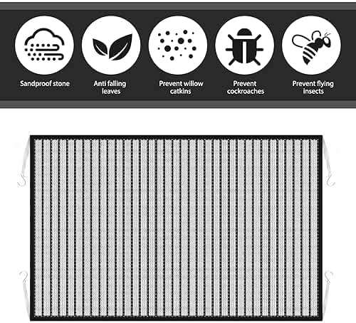 Dawfall Car Grille Engine Net with Straps, 41.33In x 31.49In Vehicle Front Grill Air Intake Dustproof Net, Hooks Design, Universal Durable Automotive Protection Accessories (Black) - Image 5