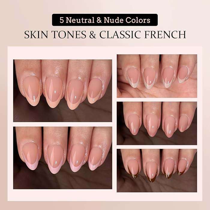 BTArtboxnails XCOATTIPS Press on Nails Short - Skin Tones Almond Nail Tips, Soft Gel Nail Tips with Nail Gel, French Protecting Duo, Nail Lamp, All in One Fake Nails French Tip Nails Kit - Image 3