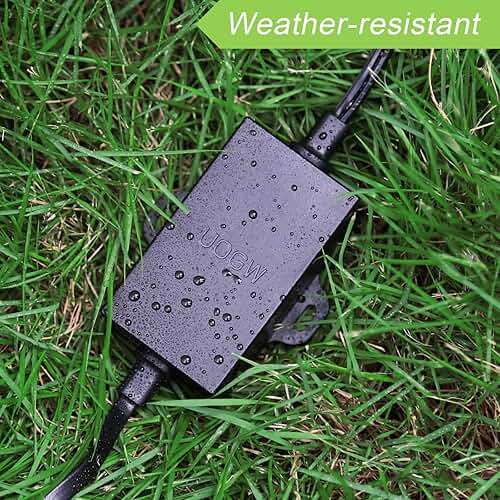 Uogw 50Ft/15m Outdoor Power Adapter Compatible with Wyze Cam V4,Duo Cam Pan,WYZE Pan V4/V3/V2/OG,Cam V3,Long Flat Extension Cable Replace for Plug,IP67 Waterproof Power Cable - Black - Image 6