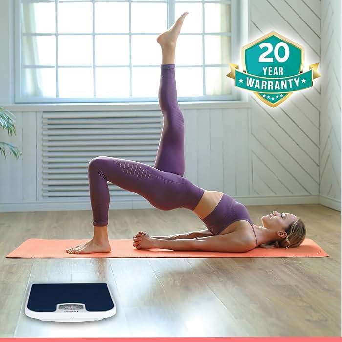 Adamson A21 Analog Scales for Body Weight - Up to 300 LB - New - Anti-Skid Rubber Surface - Large Numbers - Analog Bathroom Scale - Affordable - Durable with 20-Year Assurance - Blue - Image 6