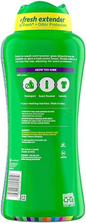Gain In-Wash Laundry Scent Booster, Moonlight Breeze Scent, 30.1 OZ, Fresh Extender + Odor Protection - Image 10