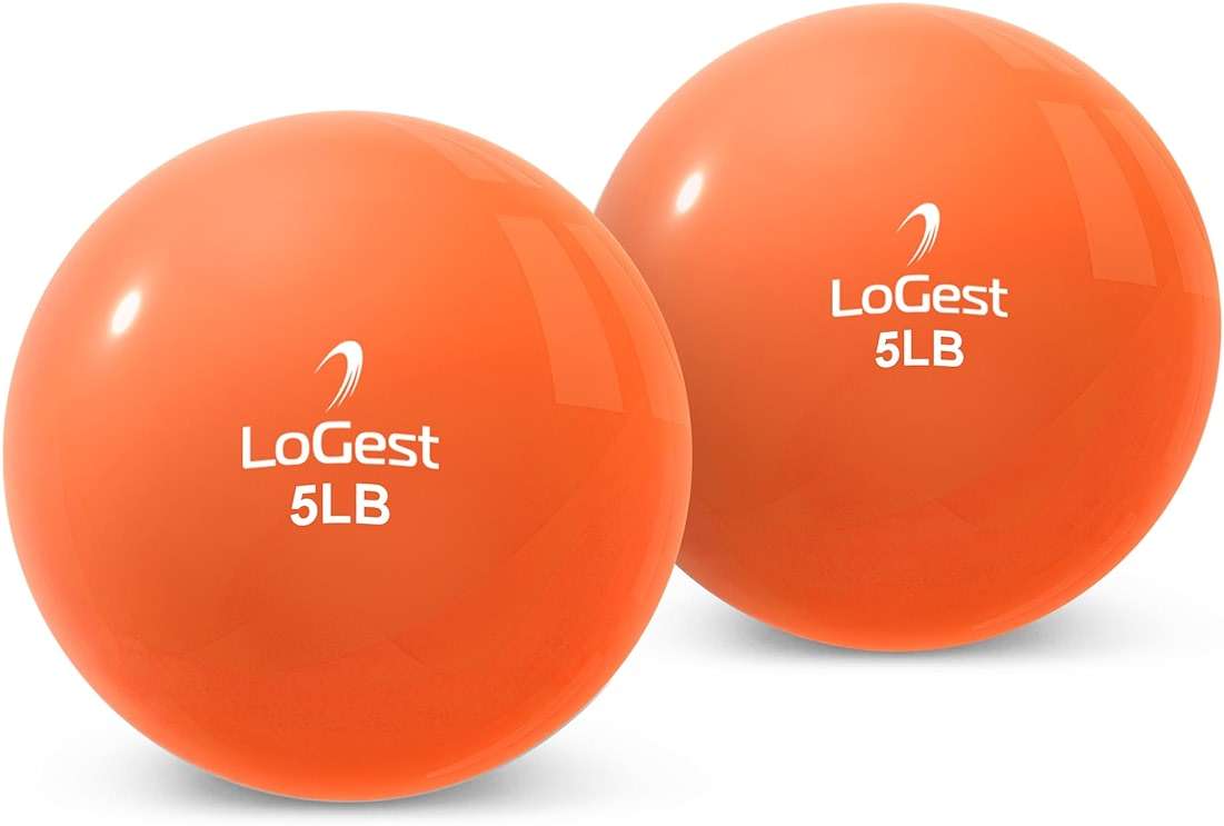 Logest Weighted Toning Exercise Balls Pair - Round Shape Medicine Ball - 1LB 2LB 3LB 4LB 5LB 6LB Available - Toning Muscle for Men & Women - Image 1