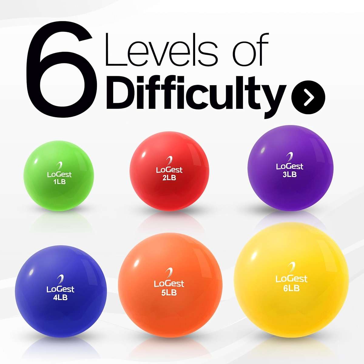 Logest Weighted Toning Exercise Balls Pair - Round Shape Medicine Ball - 1LB 2LB 3LB 4LB 5LB 6LB Available - Toning Muscle for Men & Women - Image 2