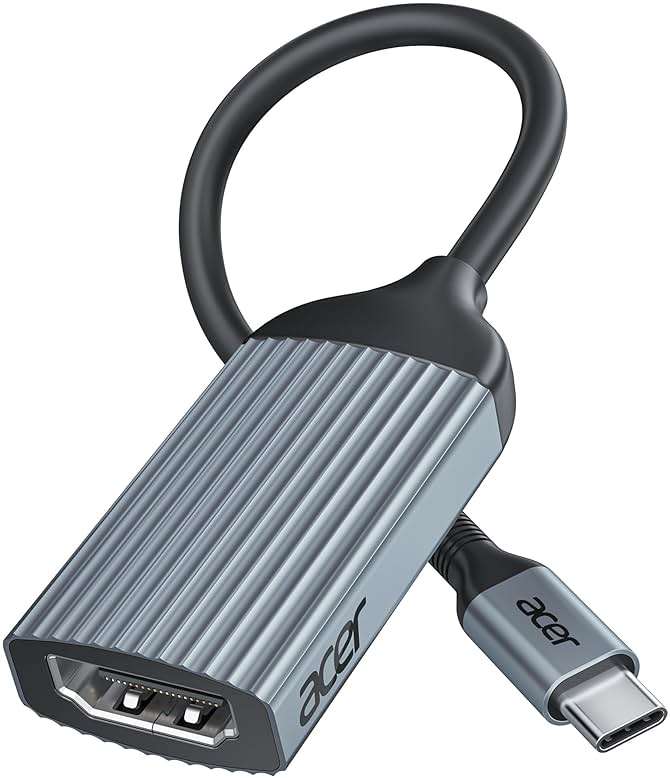 acer USB-C to HDMI Adapter 4K@60Hz, (High Speed, Thunderbolt 3/4) Type C to HDMI Converter Compatible with MacBook Pro/Air, iPhone 17 16 15 Pro/Max, iPad Pro/Air, Surface, Dell XPS, Chromebook, etc - Image 1