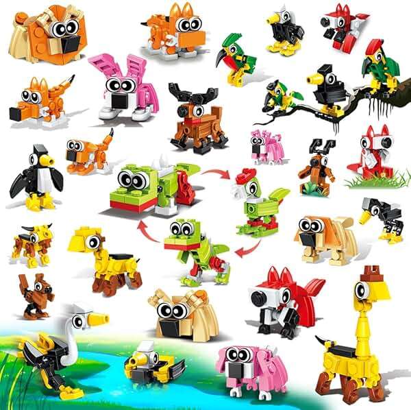 INSOON 30 Animals Pack Party Favors for Kids, 750 PCS Animals Building Block Toy for Goodie Bag Stuffers Classroom Student Prizes Mothers Day Children's Day Birthday Gifts for Boys Girls Ages 6+ - Image 1