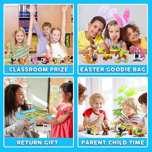 INSOON 30 Animals Pack Party Favors for Kids, 750 PCS Animals Building Block Toy for Goodie Bag Stuffers Classroom Student Prizes Mothers Day Children's Day Birthday Gifts for Boys Girls Ages 6+ - Image 5