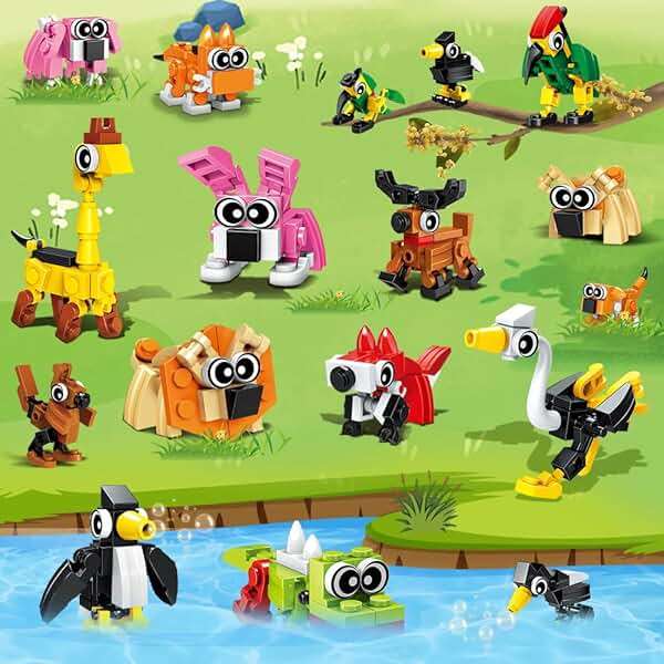 INSOON 30 Animals Pack Party Favors for Kids, 750 PCS Animals Building Block Toy for Goodie Bag Stuffers Classroom Student Prizes Mothers Day Children's Day Birthday Gifts for Boys Girls Ages 6+ - Image 7