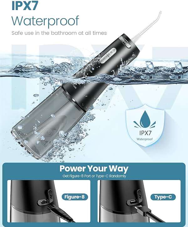 Onlyone Rechargeable Cordless Water Flosser with Adjustable Water Pressure for Daily Oral Care, Power Dental Flosser for Home and Travel Use, Portable Oral Irrigator for Sensitive Gums and Braces Care - Image 8