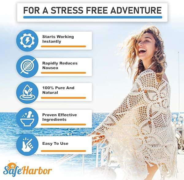 SafeHarbor Motion Sickness Relief Roll-On | Anti Nausea Essential Oil for Sea Sickness, Dizzy & Carsick Relief in Children and Adults, Your Cruise Ship Essential | 100% Natural, Drug Free (10 ml) - Image 2