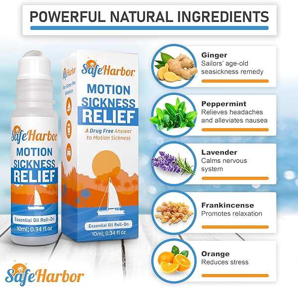 SafeHarbor Motion Sickness Relief Roll-On | Anti Nausea Essential Oil for Sea Sickness, Dizzy & Carsick Relief in Children and Adults, Your Cruise Ship Essential | 100% Natural, Drug Free (10 ml) - Image 3