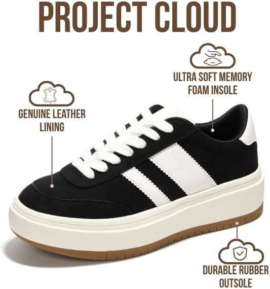 Project Cloud Platform Sneakers for Women - Lightweight Memory Foam Insole Womens Sneakers - Non-Slip Fashion Sneakers for Women Footwear - Women's Fashion Platform Shoes (Nita) - Image 2
