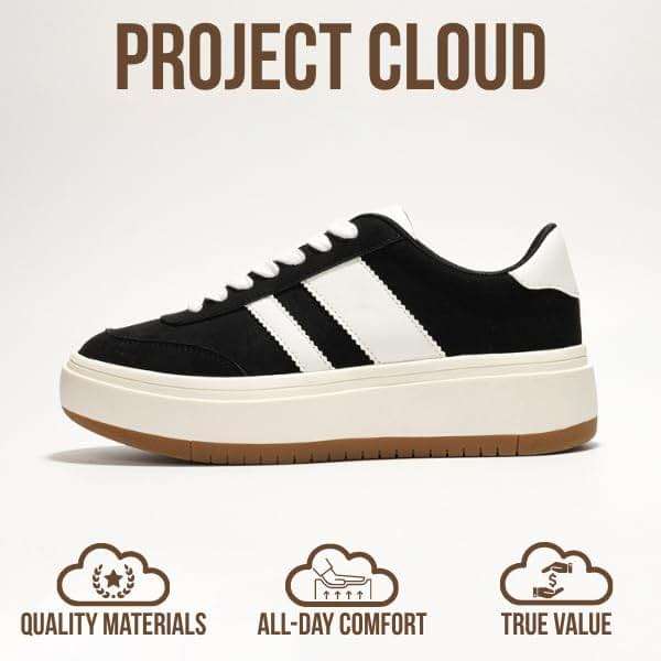 Project Cloud Platform Sneakers for Women - Lightweight Memory Foam Insole Womens Sneakers - Non-Slip Fashion Sneakers for Women Footwear - Women's Fashion Platform Shoes (Nita) - Image 3