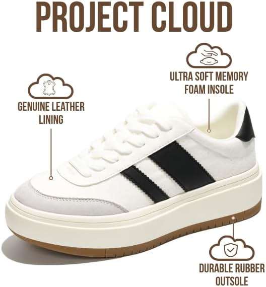 Project Cloud Platform Sneakers for Women - Lightweight Memory Foam Insole Womens Sneakers - Non-Slip Fashion Sneakers for Women Footwear - Women's Fashion Platform Shoes (Nita) - Image 2