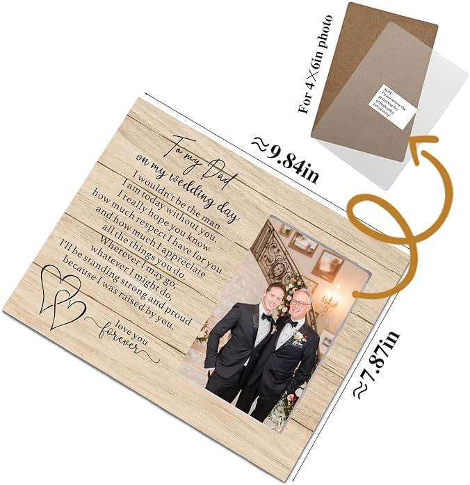 Ruyup Father of the Bride Gift from Groom - Wedding Picture Frame for Dad - 'I wouldn't Be the Man I Am Today' - Image 3