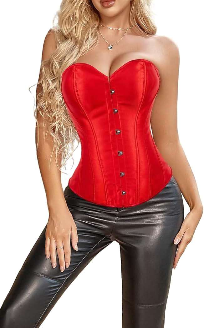 ADELCE Women's Sexy Boned Overbust Shaper Push Up Bodysuit Lace up Corsets and Strap Bustiers Top S-6XL - Image 6