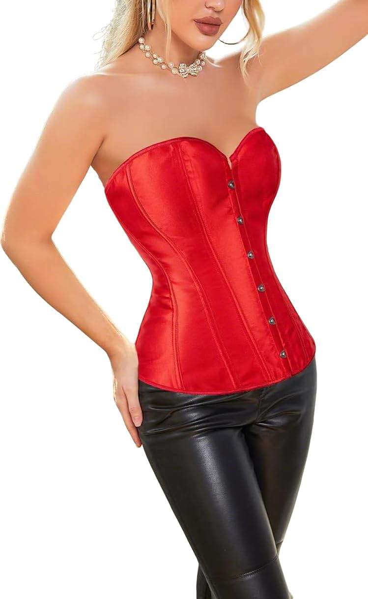 ADELCE Women's Sexy Boned Overbust Shaper Push Up Bodysuit Lace up Corsets and Strap Bustiers Top S-6XL - Image 7