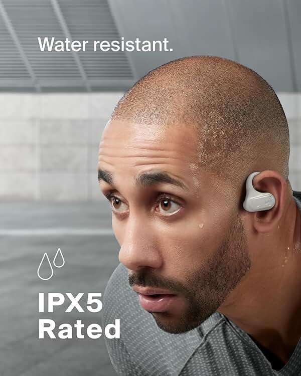 Belkin SoundForm ClearFit Wireless Open-Ear Earbuds, Lightweight Sport Earphones, Bluetooth Earbuds w/Long-Lasting Comfort, IPX5 Water Resistance for iPhone, Hiking, Biking, Running, & More - Sand - Image 6