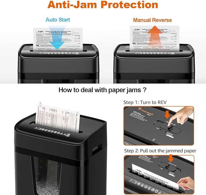 Bonsaii 12 Sheet Paper Shredder for Home Office, Heavy Duty Cross Cut Shredder with 5.5 Gal Pullout Bin, Home Shredder for CDs/Credit Card/Document/Mail, P-4 Security Level - Image 6