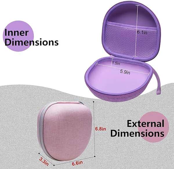 Headphone Case Compatible with BERIBES/TOZO/KVIDIO/Beats/Soundcore Anker Noise Cancelling Over-Ear Headphones, Black - Image 4