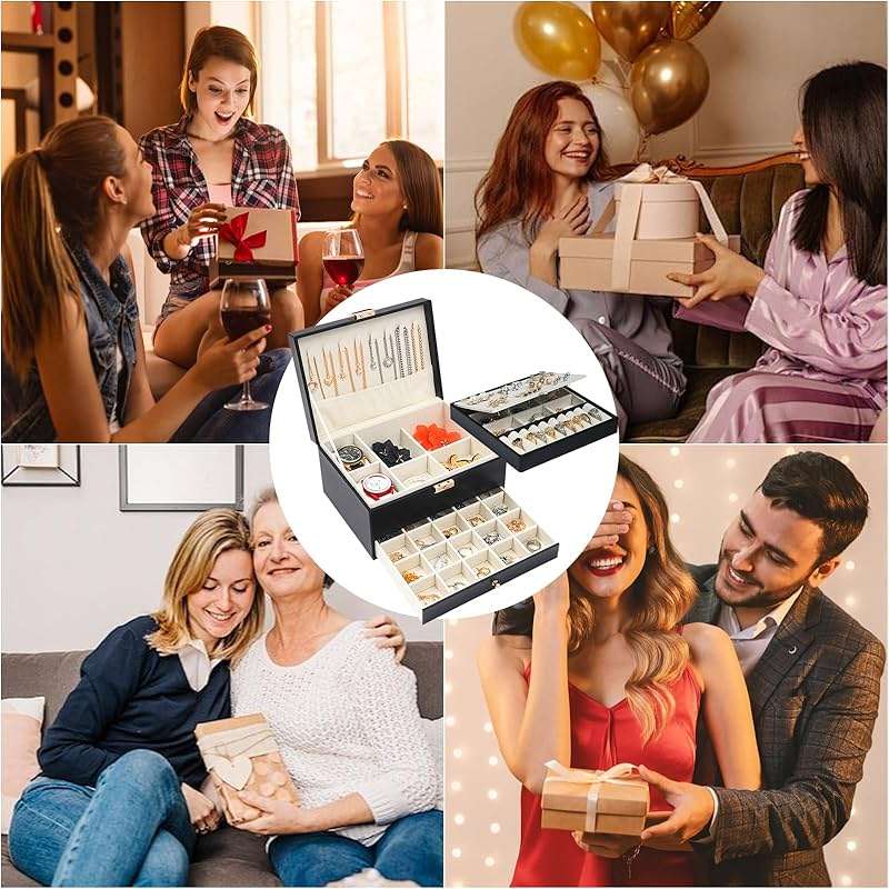 3 Layers Jewelry Box, White Jewelry Boxes for Women with Drawer, Jewelry Organizers and Storage for Earring, Ring, Necklace, Bracelets, Watch, Lockable Jewelery Organizer Lover Gifts for Women - Image 7
