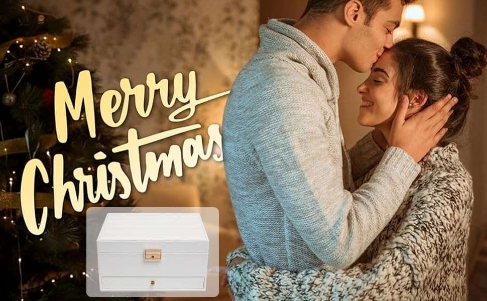 3 Layers Jewelry Box, White Jewelry Boxes for Women with Drawer, Jewelry Organizers and Storage for Earring, Ring, Necklace, Bracelets, Watch, Lockable Jewelery Organizer Lover Gifts for Women - Image 8