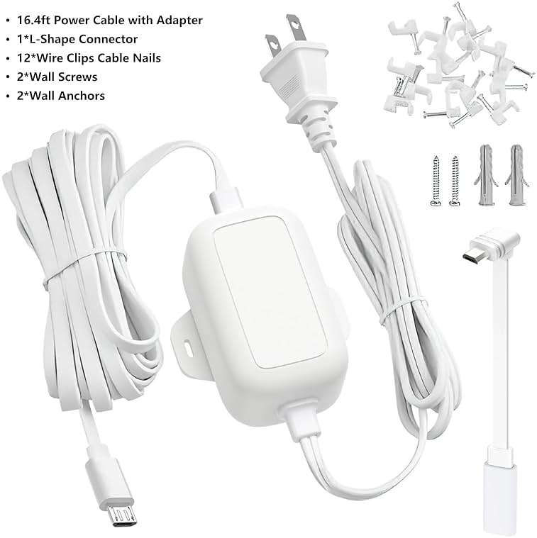 16.4FT Power Cable with Adapter Compatible with WYZE Cam Pan v3, Cam V4, Cam OG/V3/ V3 Pro, One-piece Molding with More Waterproof and Rust-Proof to Keep 24-Hour Power Supply for Outdoor Use - Image 7