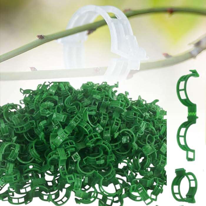 Secured Plastic Plant Clips - 2024 Upgraded Reusable Garden Support Clips 50Pcs, Climbing Vines Fixing Trellis Clips for Tomatoes (100, Green) - Image 1