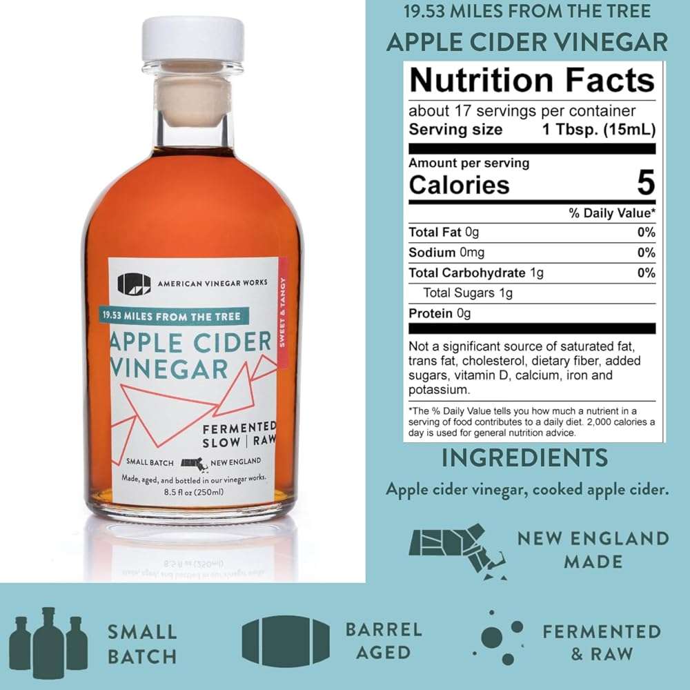 American Vinegar Works - Cider Lovers Vinegar - Includes Apple, Cranberry, Hot, and Wild Blueberry Vinegars Packed in a Custom Box - Great for Gifts - 8.5 oz Bottles - 4 Pack - Image 2