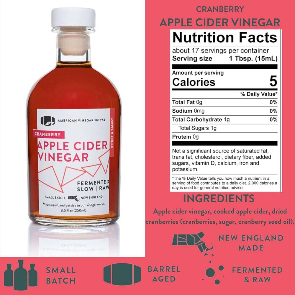 American Vinegar Works - Cider Lovers Vinegar - Includes Apple, Cranberry, Hot, and Wild Blueberry Vinegars Packed in a Custom Box - Great for Gifts - 8.5 oz Bottles - 4 Pack - Image 5