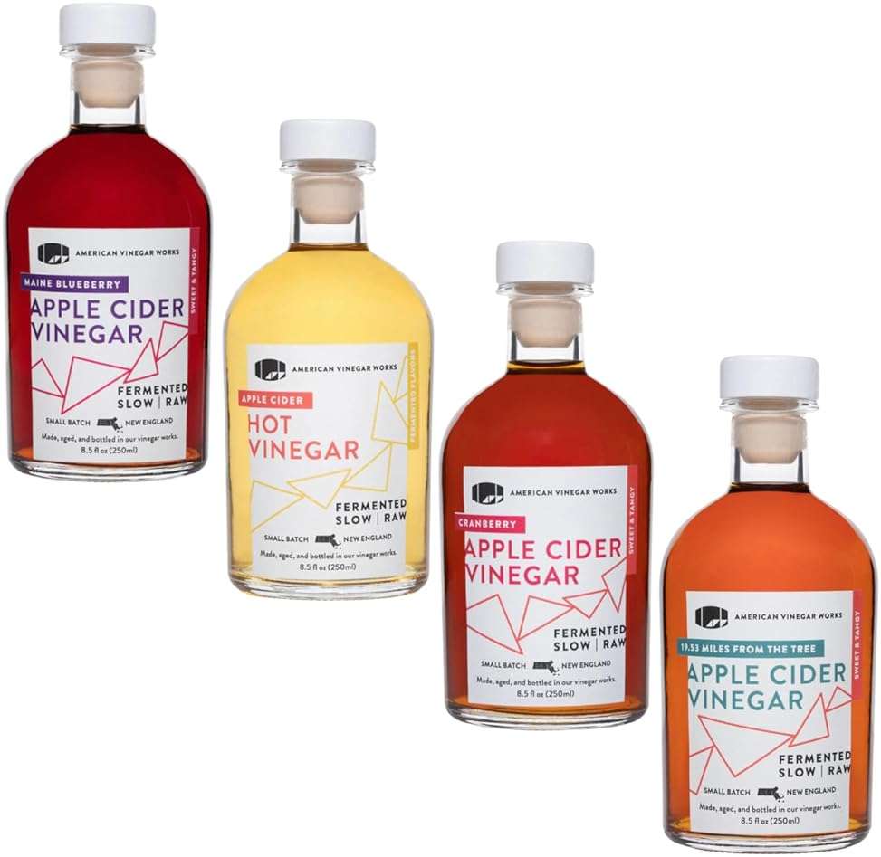 American Vinegar Works - Cider Lovers Vinegar - Includes Apple, Cranberry, Hot, and Wild Blueberry Vinegars Packed in a Custom Box - Great for Gifts - 8.5 oz Bottles - 4 Pack - Image 7
