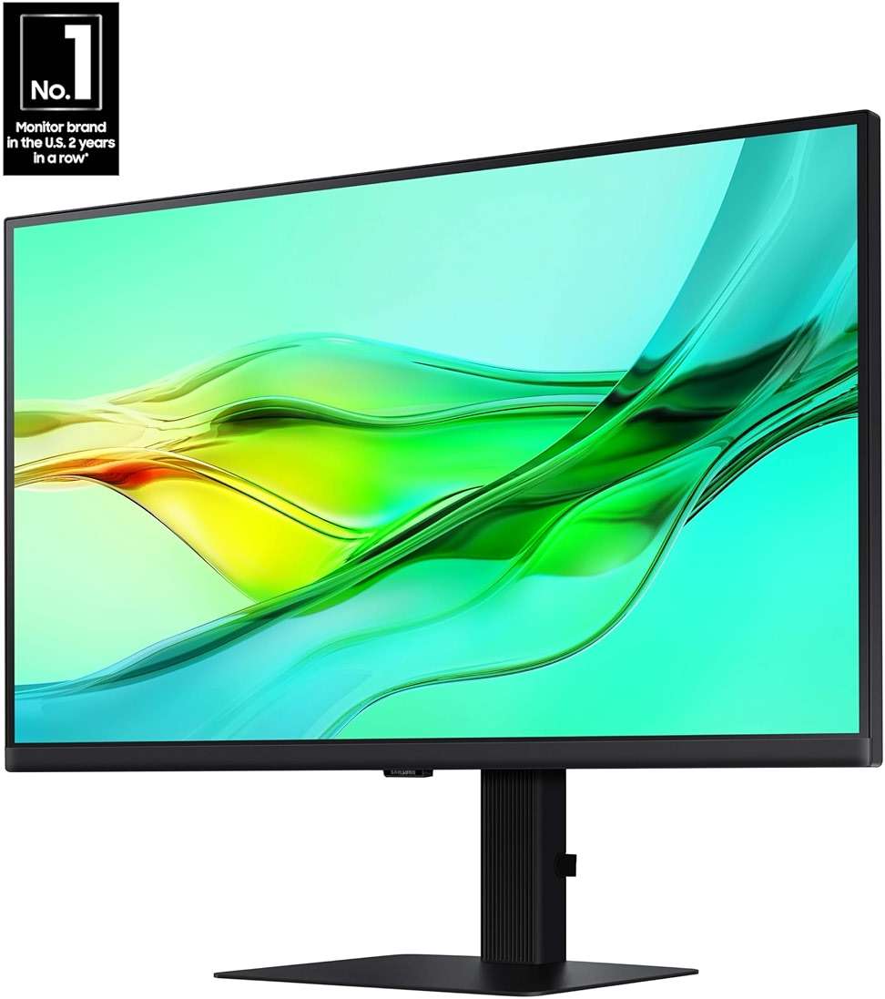 SAMSUNG 27" ViewFinity S6 (S60UD) Series QHD High Resolution Computer Monitor, 100Hz, HDR10, USB-C, Built-In LAN Port, Daisy Chain Support, Easy Setup, Height Adjustable Stand, LS27D606UANXGO, 2024 - Image 2