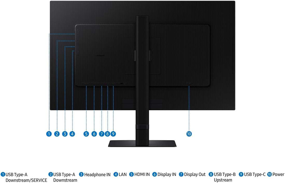 SAMSUNG 27" ViewFinity S6 (S60UD) Series QHD High Resolution Computer Monitor, 100Hz, HDR10, USB-C, Built-In LAN Port, Daisy Chain Support, Easy Setup, Height Adjustable Stand, LS27D606UANXGO, 2024 - Image 8
