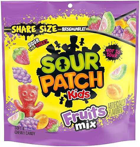 SOUR PATCH KIDS Fruits Mix Soft & Chewy Gummy Candy, Share Size, 11.03 oz - Image 1